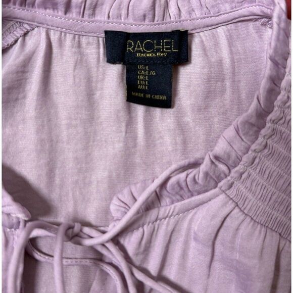 Rachel Rachel Roy Peasant Tassel Blouse Women’s Size Large Lilac Long Sleeve - Picture 4 of 7